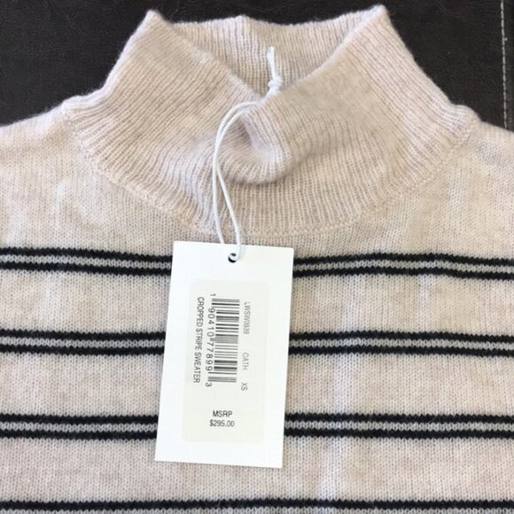 FRAME Stripe Wool & Cashmere Crop Sweater - Picture 7 of 9